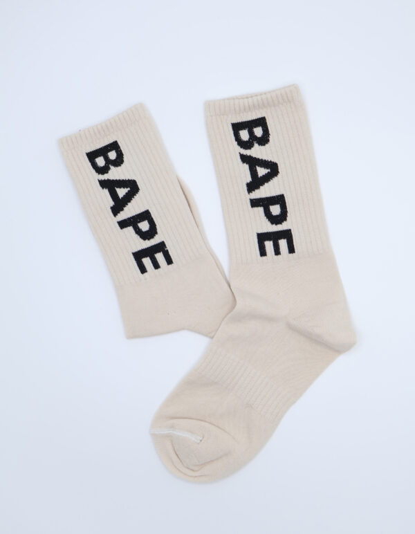 جوراب BAPE text کرم - تصویر 2