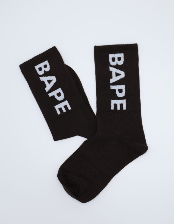 جوراب BAPE text قهوه ای تیره - تصویر 2