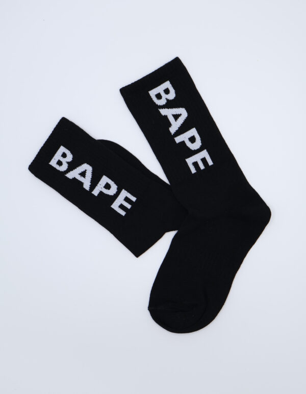 جوراب BAPE text مشکی - تصویر 2