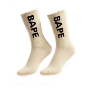 46| جوراب BAPE text کرم