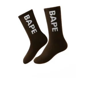 47| جوراب BAPE text قهوه ای تیره